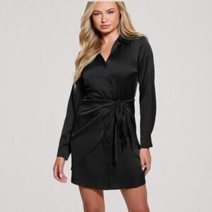 Guess Eco Alya Dress Black Size Large NWOT $118 MSRP